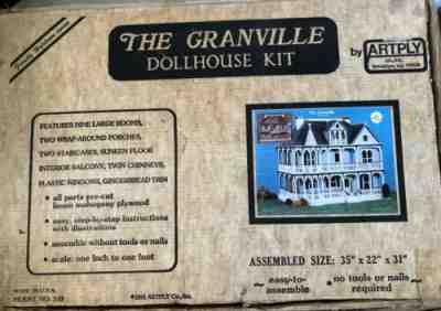 Vintage Artply The Granville wood Dollhouse Kit 1981 Model 510 Retired Open Box