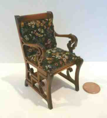 FERD SOBOL DOLLHOUSE MINIATURE LIBRARY LADDER CHAIR SIGNED