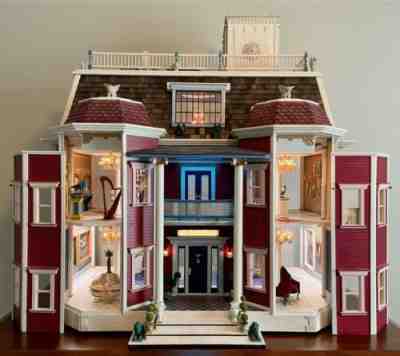 VICTORIAN DOLLHOUSE 1:12 SCALE MUSEUM ART GALLERY w/ elevator wood stone marble