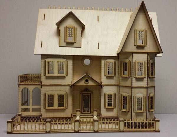 Stephanie Country Mansion Half Inch Scale Dollhouse Kit