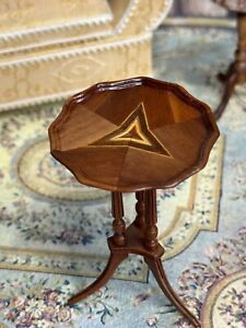 Vintage Artisan Miniature Dollhouse IGMA FERD SOBOL Inlaid Side Accent Table