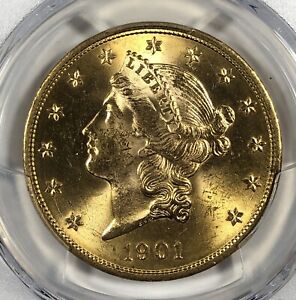 1901 Liberty. $20 Double Eagle. PCGS MS63. Low Mintage.