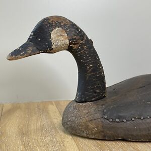 Ultra Rare! Antique 1870’s 1890’s 24” Hand Carved Hollow Wood Canada Goose Decoy