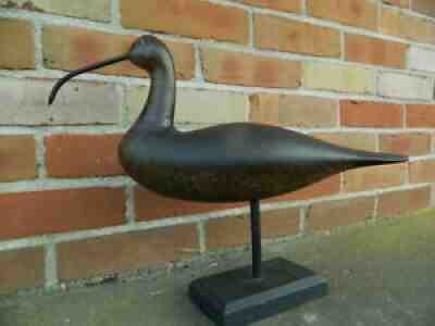 EXTREMELY RARE MASON CURLEW LONG BILLED SHOREBIRD GLASS EYE DECOY ORIGINAL PAINT