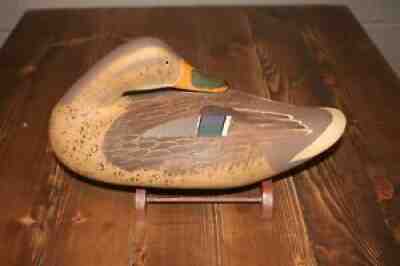 Rare Clarence "Titbird" Bauer Mallard Resting Hen Decoy Havre de Grace Mitchell