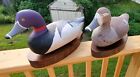 New ListingWooden Duck Decoys Ring Neck Pair Rare Vintage Clarence Bauer Havre De Grace MD