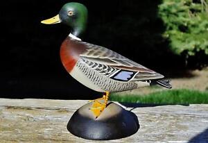MINT "ONE-of-KIND" SUPERB ~SIGNED 1957 JAMES LAPHAM MINI MALLARD Wood Duck Decoy