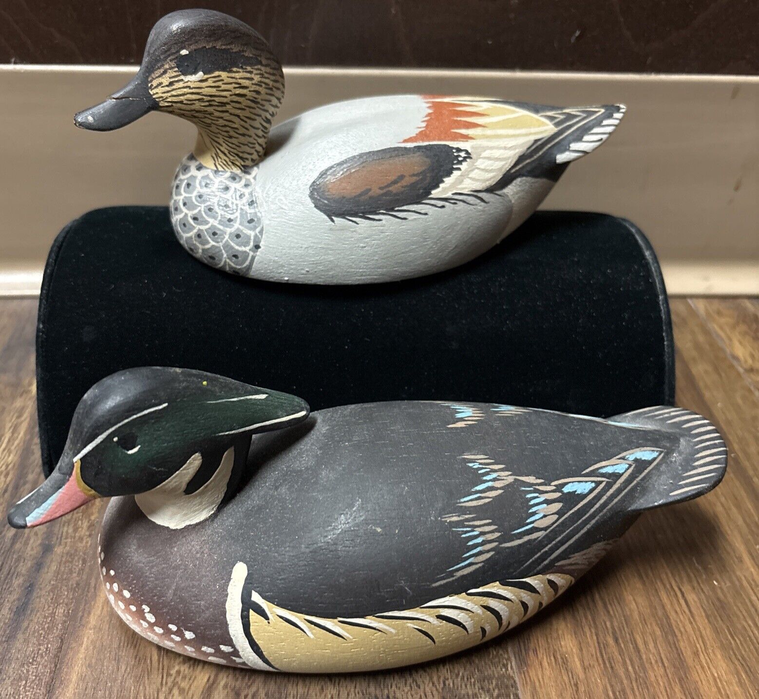 50s-60s Oliver Lawson(1938) “Duckhouse” Miniature Duck Decoy(2) Art Wood Legend