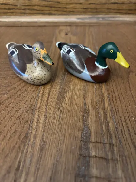 Clarence Titbird Bauer Harve De Grace Md Miniature Vintage Decoys Signed Set