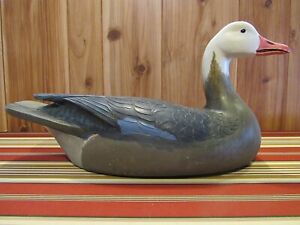 Blue Goose Decoy Vintage Old Original Working Paint Carved By Danny Lee Heuer
