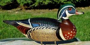 MINT "ONE-of-KIND" SUPERB SIGNED 1957 JAMES LAPHAM 3/4-SIZE MINI WOOD DUCK Decoy