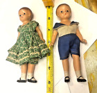5.5" ANTIQUE 1928 Effanbee Composition WEE PATSY BOY & GIRL DOLL PAIR TLC LOT