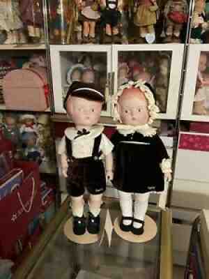 Vintage 1988 Porcelain Effanbee 15" Patsy Girl & Boy 60th Anniversary LE 750
