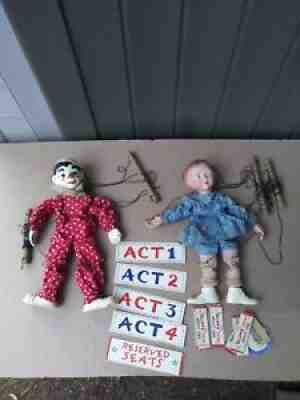 2 Vintage Effenbee Emily Ann Austin Doll Puppet Marionette 1930's