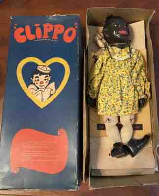 1938 Effanbee Clippo Liza Lee Marionette Puppet Composition Doll MIB