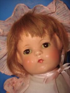 Vtg Composition Effanbee Big Patsy Lou Doll w Heart Bracelet