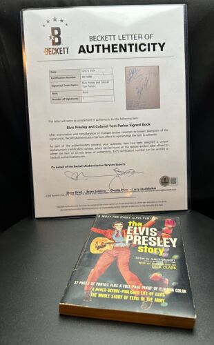 The Elvis Presley Story Autographed By Elvis And Colonel Tom Parker Beckett COA