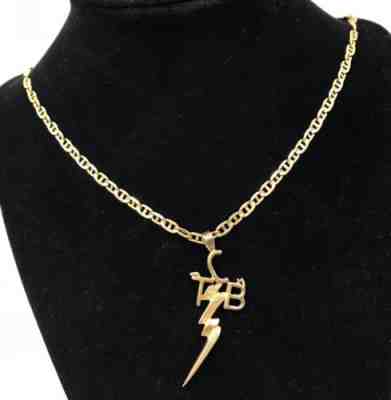 Elvis Presley TCB 14K Solid Yellow Gold Taking Care Of Business Chain Necklace