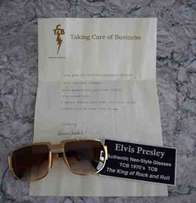 Elvis Presley Personal Worn and Owned Gold TCB Sunglasses