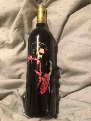 Elvis Presley Etched Wine Bottle