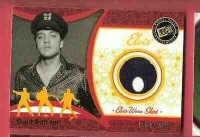 ELVIS PRESLEY WORN POLKA DOT SHIRT SWATCH RELIC PIECE GOLD CARD #d299 1968 MOVIE