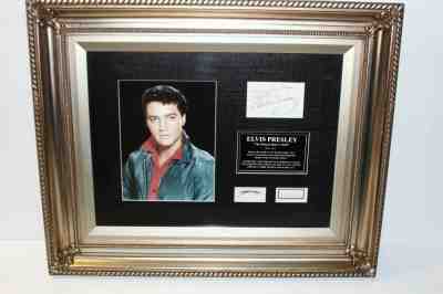 Elvis Presley Authentic Hair Lock w/ Photo Signed COA Framed 22 x 18 Rock n Roll