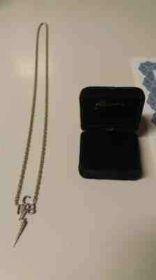 ELVIS PRESLEY ORIGINAL 14KT GOLD TCB NECKLACE WITH EXTRAS