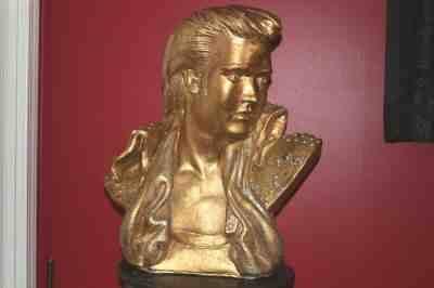 Vintage Elvis Presley Life Size Bust Head Orginal 1970's RETRO GOLD