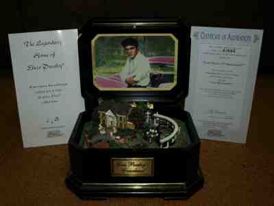 2003 Elvis Presley's Graceland Collectible Music Box, Plays Love Me Tender, COA