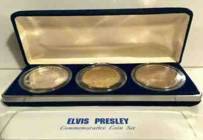 1993 Elvis Presley Commemorative 3-Coin Set -- Marshall Islands with COA  