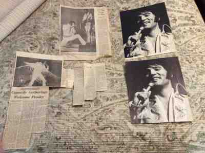 VINTAGE ELVIS PRESLEY COLLECTIBLES - NEWSPAPER CLIPPINGS AND PICTURES