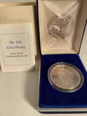 Marshall Islands 1993 $50 Elvis Presley Silver Proof 1oz Coin