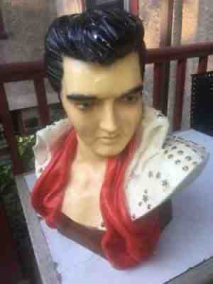 Large Vintage Elvis Presley Life Size Bust Head Hydrostone 1970's Lifelike Retro