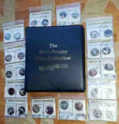 Elvis Presley In Concert Coin Collection Lot Of 30 Colorized Kennedy Half Dollar