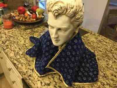 ELVIS PRESLEY BUST Purple Cape Gold trim Â  18â? TallÂ 