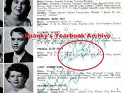 1953 ELVIS PRESLEY Inscribed Signed sr High School Yearbook ~ Heartbreak Hotel