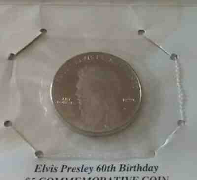 Elvis Presley 60th Commemorative Marshall Islands Five Dollar Silver Coin