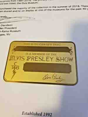 Elvis Presley Original Rare Gold Backstage Pass, Only 24 Were Blank out of 100.