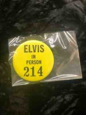 Elvis Presley Backstage Pass- MINT Unused- Elvis in Person numbered pin RARE