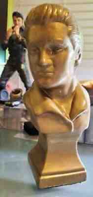 Elvis Presley TheKing VINTAGE Memorabilia GOLD PLASTER DECORATIVE BUST Â 11â? TALL