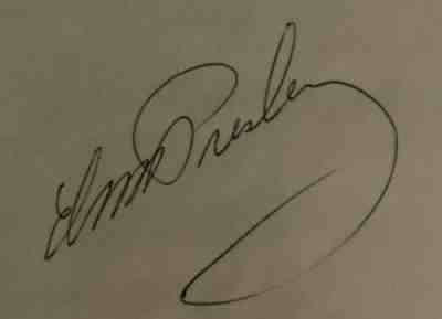 ELVIS PRESLEY SIGNED AUTOGRAPHED 6.25 x 4.25 ALBUM PAGE BOLD JSA FULL LETTER COA