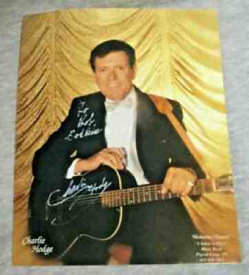 ELVIS PRESLEY - CHARLIE HODGE HAND SIGNED - 8" X 10" PHOTO - 100% AUTHENTIC