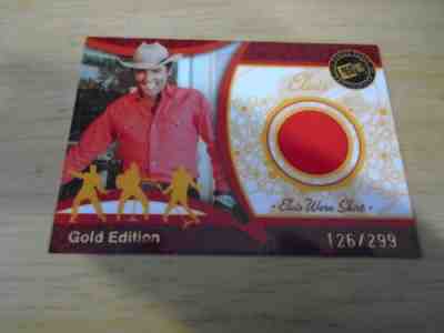 ELVIS PRESLEY- ELVIS WORN SHIRT SWATCH PRESS PASS CARD GOLD EDITION 126/299