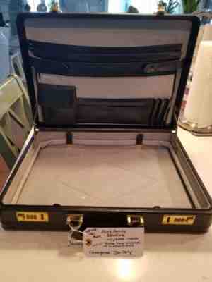 elvis presley personally owned black leather briefcase , tour used 1970's w/loa