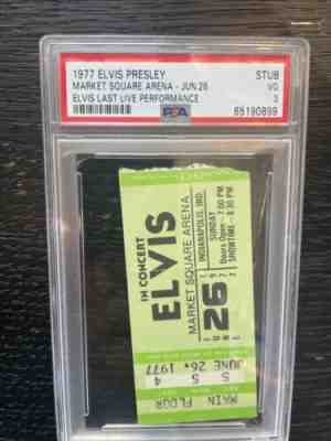 ELVIS PRESLEY FINAL CONCERT TICKET  26 INDIANAPOLIS PSA