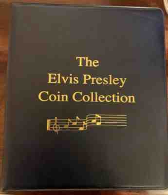 Elvis Presley Coin Collection With Binder with 35 colorized Kennedy half dollars