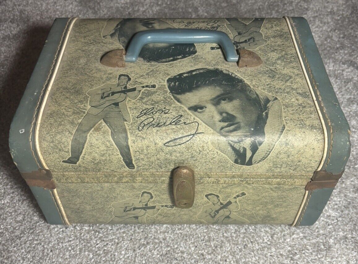 1956 Elvis Presley Enterprises Suitcase Overnight Case With Mirror - Exc Shape