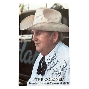 THE COLONEL Tom Parker Signed Color Photograph Postcard Elvis Presley's Manager