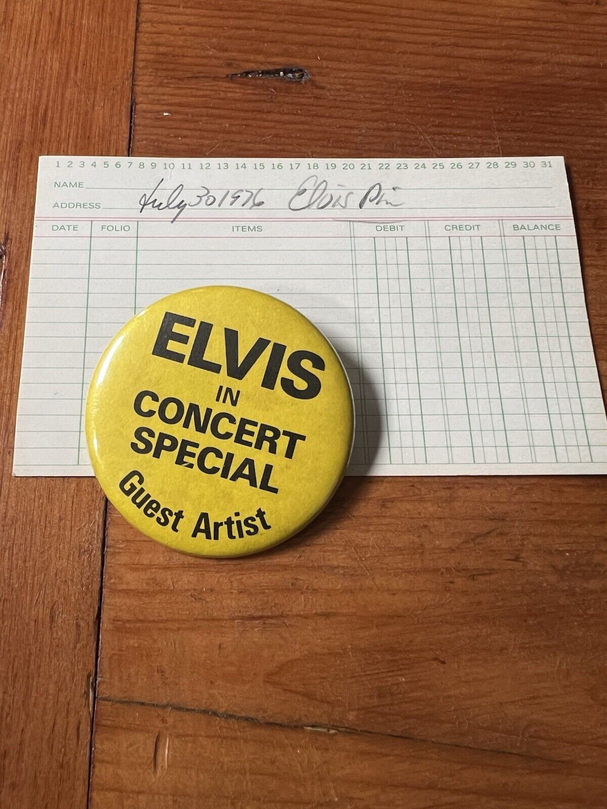 1976 Vintage Elvis Presley Concert backstage  Badge pass 2.25” New Haven 7/30/76