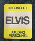 ELVIS PRESLEY ORIGINAL YELLOW RECTANGLE BACKSTAGE PASS - BUILDING PERSONNEL RARE